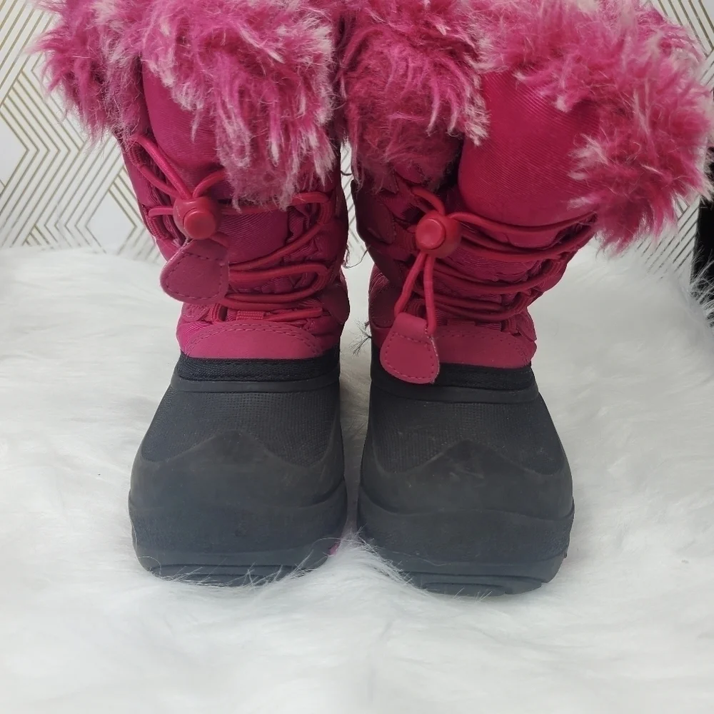 Kamik Winter Boots Girls Soze 10 Pink Fur Lined Snow Winter Warm‎ Grips Fuzzy.